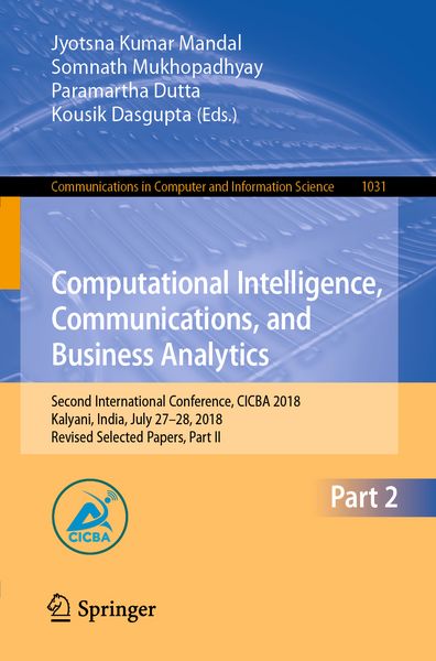Produktbild: Computational Intelligence, Communications, and Business Analytics