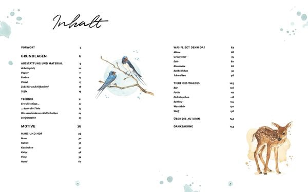 Produktbild: Die Kunst der Aquarellmalerei &ndash; Tiere: alle Watercolor-Grundlagen, Techniken und Motive Step by Step