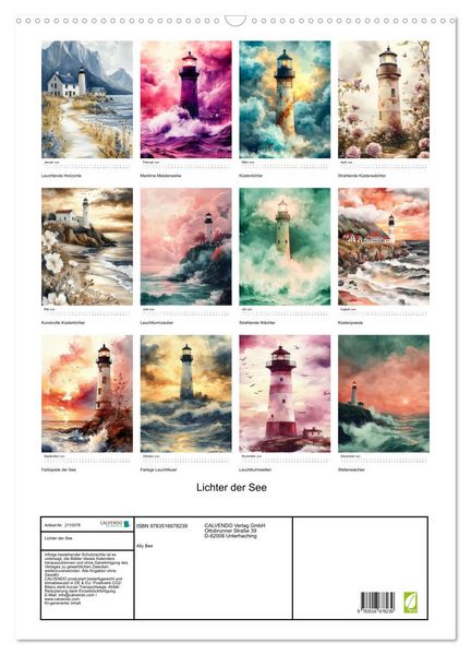 Produktbild: Lichter der See (Wandkalender 2026 DIN A2 hoch), CALVENDO Monatskalender