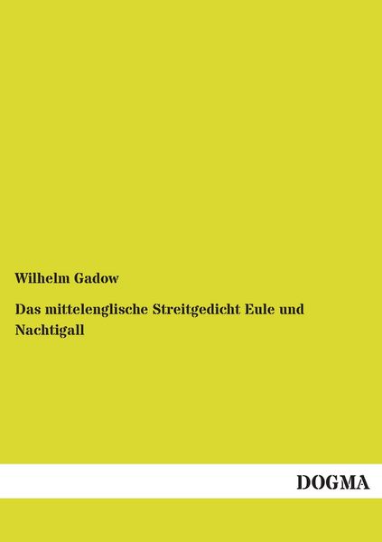 Produktbild: Das mittelenglische Streitgedicht Eule und Nachtigall