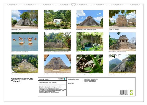Produktbild: Geheimnisvolle Orte Yucat&aacute;n (Wandkalender 2026 DIN A2 quer), CALVENDO Monatskalender