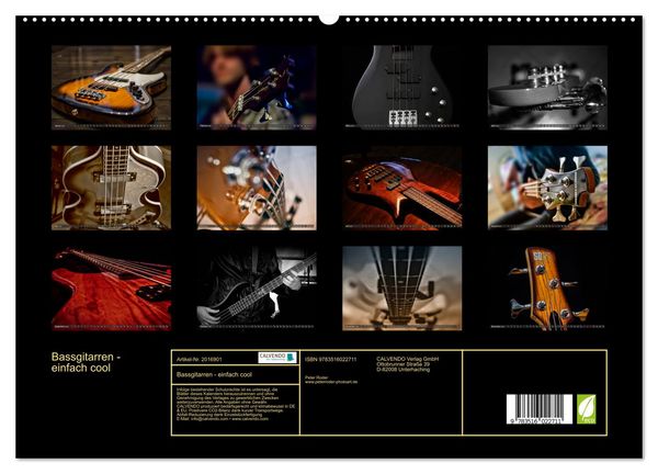 Produktbild: Bassgitarren - einfach cool (hochwertiger Premium Wandkalender 2026 DIN A2 quer), Kunstdruck in Hochglanz