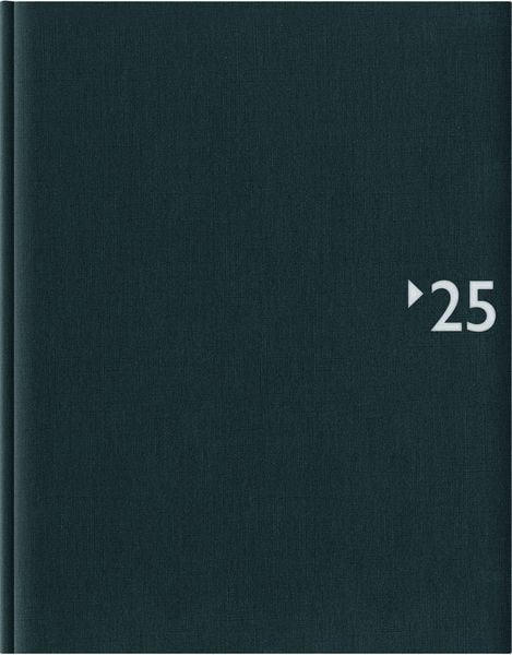 Wochenbuch anthrazit 2025 - Bürokalender 21x26,5 cm - 1 Woche auf 2 Seiten - 128 Seiten - mit Fadensiegelung - Leinenopt