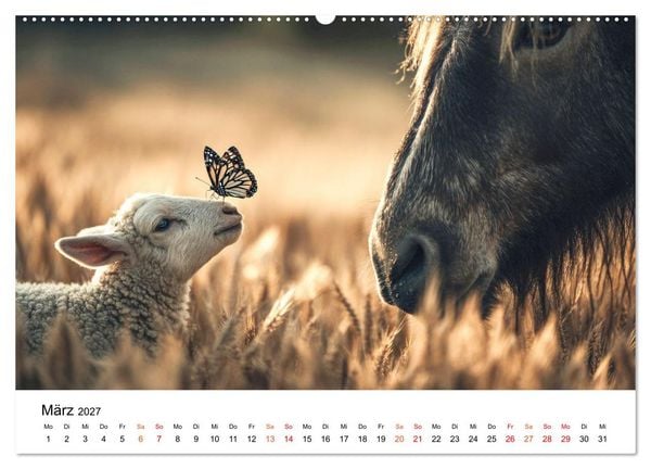Produktbild: Beste Freunde - ein tierisch buntes Miteinander (hochwertiger Premium Wandkalender 2027 DIN A2 quer), Kunstdruck in Hochglanz
