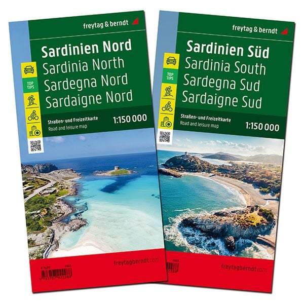 Sardinien, Straßenkarten-Set 1:150.000, freytag & berndt, Sonstige von , KOMPASS freytag und berndt, 9783707922288