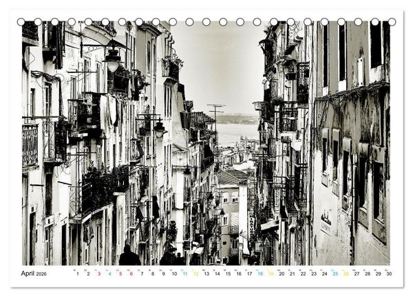 Produktbild: Lissabon One Day (Tischkalender 2026 DIN A5 quer), CALVENDO Monatskalender