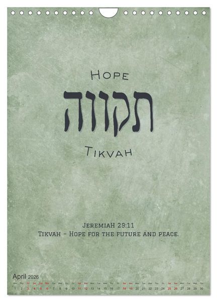 Produktbild: The Radiant Path Hebrew Letters Inspiring the Soul (Wall Calendar 2026 DIN A4 portrait), CALVENDO 12 Month Wall Calendar