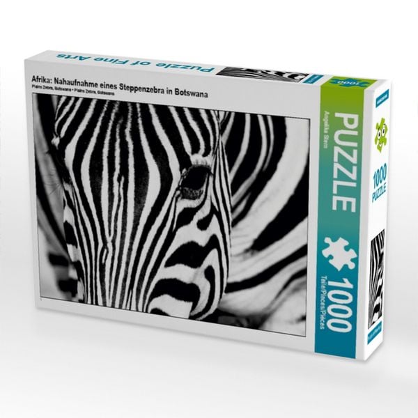 Produktbild: CALVENDO Puzzle Afrika: Nahaufnahme eines Steppenzebra in Botswana | 1000 Teile Lege-Gr&ouml;&szlig;e 64x48cm Foto-Puzzle f&uuml;r gl&uuml;ckliche Stunden