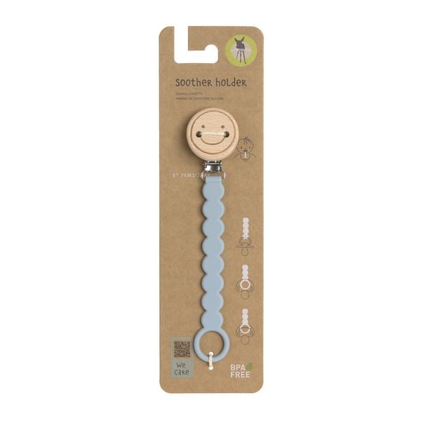 Soother Holder Wood/Silicone Tiny Smile