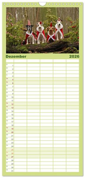 Produktbild: Familienplaner 2026 - Die Parson-Russell-Terrier ...mit neuen Abenteuern aus der Hundeknipserei mit 5 Spalten (Wandkalender, 21 x 45 cm) CALVENDO