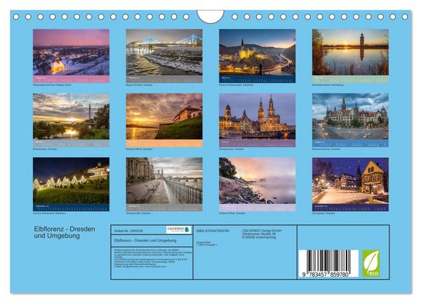 Produktbild: Elbflorenz - Dresden und Umgebung (Wandkalender 2026 DIN A4 quer), CALVENDO Monatskalender
