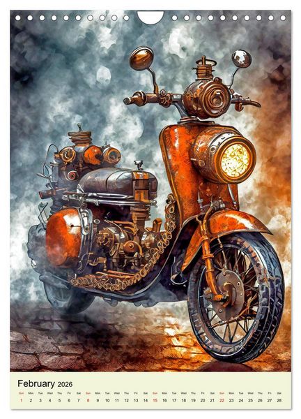 Produktbild: Retro Rides with Steam and Steel (Wall Calendar 2026 DIN A4 portrait), CALVENDO 12 Month Wall Calendar