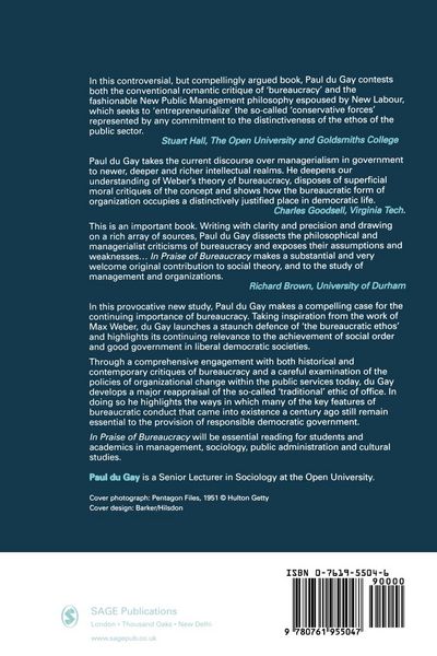 Produktbild: In Praise of Bureaucracy