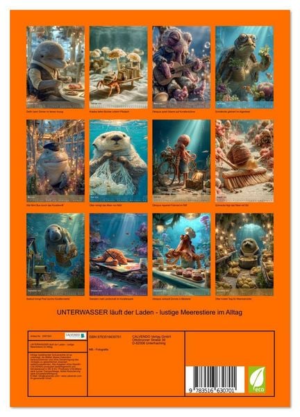 Produktbild: UNTERWASSER l&auml;uft der Laden - lustige Meerestiere im Alltag (Wandkalender 2026 DIN A4 hoch), CALVENDO Monatskalender