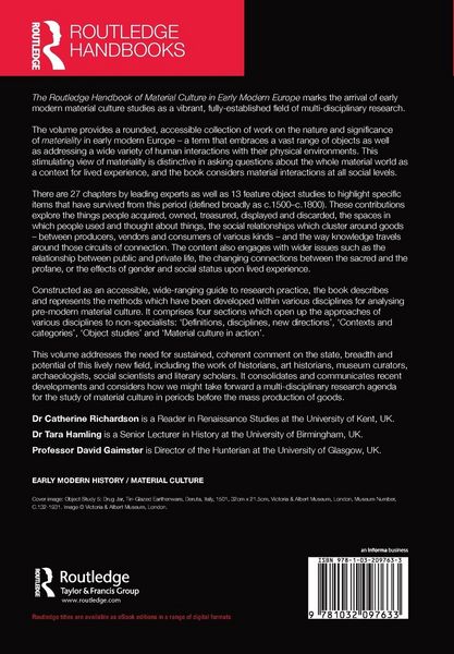 Produktbild: The Routledge Handbook of Material Culture in Early Modern Europe