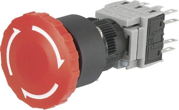 Produktbild: TRU Components LAS1-BY-33TSA Not-Aus-Schalter 250 V/AC 3A 3 &Ouml;ffner, 3 Schlie&szlig;er IP40 1St.