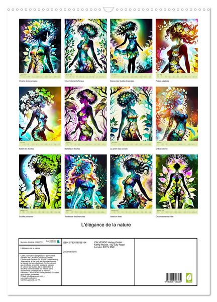 Produktbild: L'&eacute;l&eacute;gance de la nature (Calendrier mural 2026 DIN A2 horizontal), CALVENDO calendrier mensuel