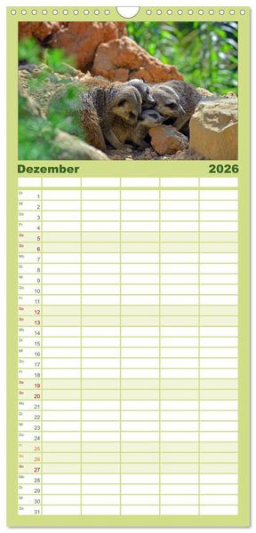 Produktbild: Familienplaner 2026 - Erdm&auml;nnchens Kinderstube mit 5 Spalten (Wandkalender, 21 x 45 cm) CALVENDO