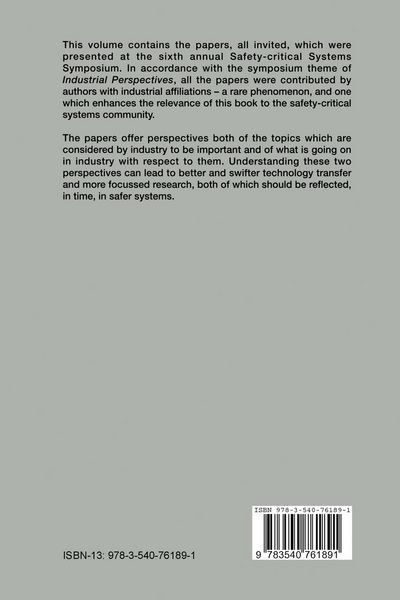 Produktbild: Industrial Perspectives of Safety-critical Systems