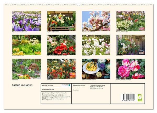 Produktbild: Urlaub im Garten (Wandkalender 2026 DIN A2 quer), CALVENDO Monatskalender