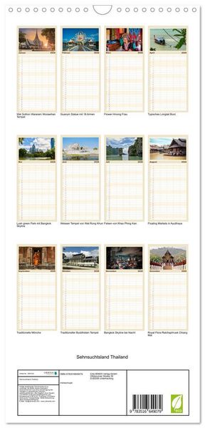 Produktbild: Familienplaner 2026 - Sehnsuchtsland Thailand mit 5 Spalten (Wandkalender, 21 x 45 cm) CALVENDO