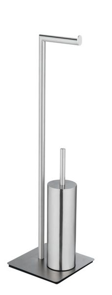 Produktbild: Stand WC-Garnitur Mod. Recco Edelstahl satiniert, WC-B&uuml;rste mit Silikon-B&uuml;rstenkopf