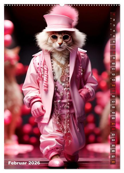 Produktbild: Stylische Katzen (hochwertiger Premium Wandkalender 2026 DIN A2 hoch), Kunstdruck in Hochglanz
