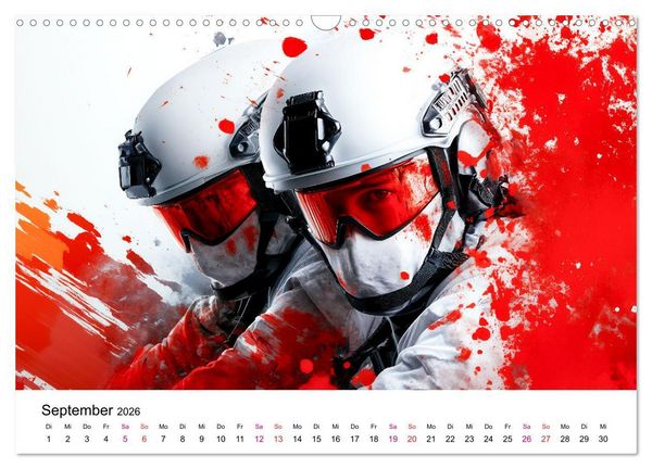 Produktbild: Paintball cool (Wandkalender 2026 DIN A3 quer), CALVENDO Monatskalender