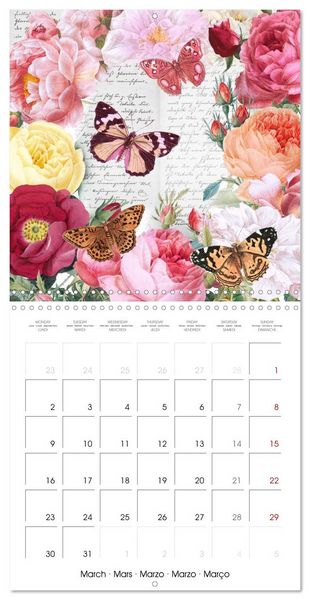 Produktbild: The Magical Roses Collages with roses from Pierre Joseph Redout&eacute; (Wall Calendar 2026 12 &times; 12 Inch) CALVENDO 12 Month Wall Calendar