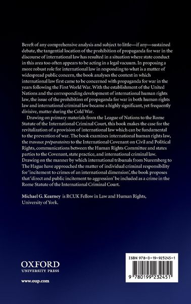 Produktbild: Prohibition of Propaganda for War in International Law