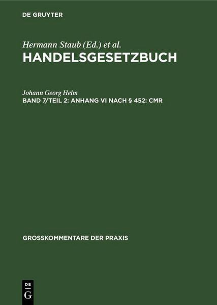 Produktbild: Anhang VI nach &sect; 452: CMR