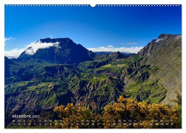 Produktbild: La R&egrave;union - C&ocirc;tes fantastiques et paysage montagneux (Calendrier mural haut de gamme 2027 DIN A2 vertical), CALVENDO calendrier mensuel