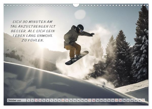 Produktbild: Motivation und Ski (Wandkalender 2026 DIN A3 quer), CALVENDO Monatskalender