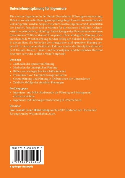Produktbild: Unternehmensplanung f&uuml;r Ingenieure