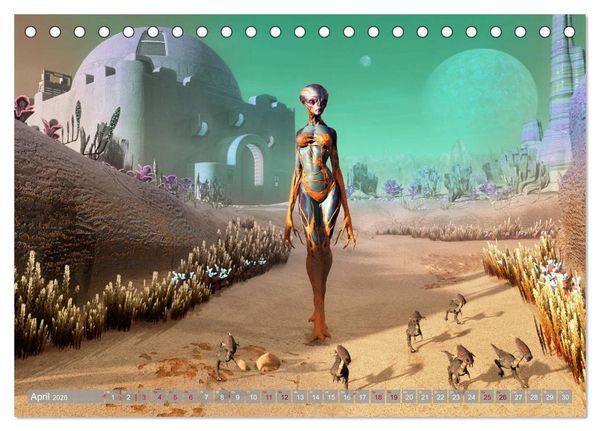 Produktbild: Science Fiction Visionen (Tischkalender 2026 DIN A5 quer), CALVENDO Monatskalender