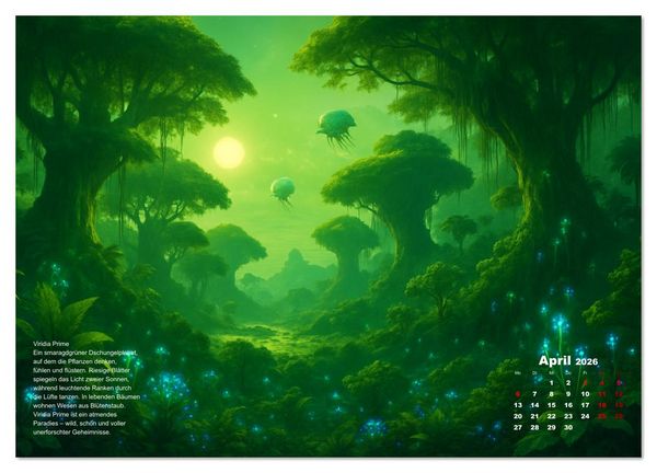 Produktbild: Phantastische Planeten (hochwertiger Premium Wandkalender 2026 DIN A2 quer), Kunstdruck in Hochglanz