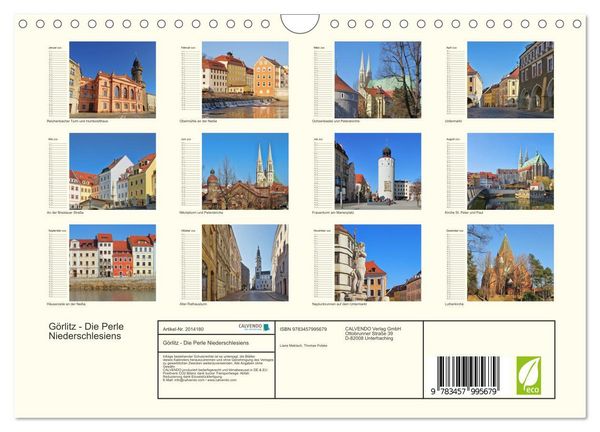 Produktbild: G&ouml;rlitz - Die Perle Niederschlesiens (Wandkalender 2026 DIN A4 quer), CALVENDO Monatskalender