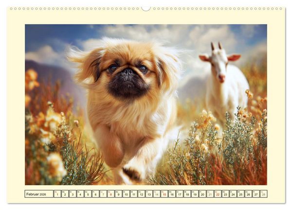 Produktbild: Zauberhafte Pekinesen. Charmante und stolze Hunde zum Verlieben (Wandkalender 2026 DIN A2 quer), CALVENDO Monatskalender