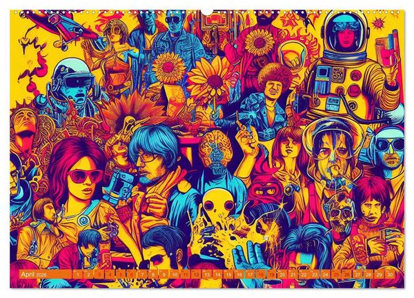 Produktbild: Psychodelic Art (hochwertiger Premium Wandkalender 2026 DIN A2 quer), Kunstdruck in Hochglanz
