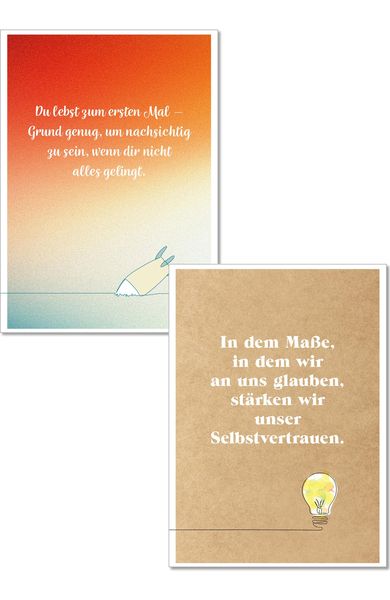 Produktbild: Die Lebensfreude-Postkarten. Ich kann. Ich will. Ich werde.