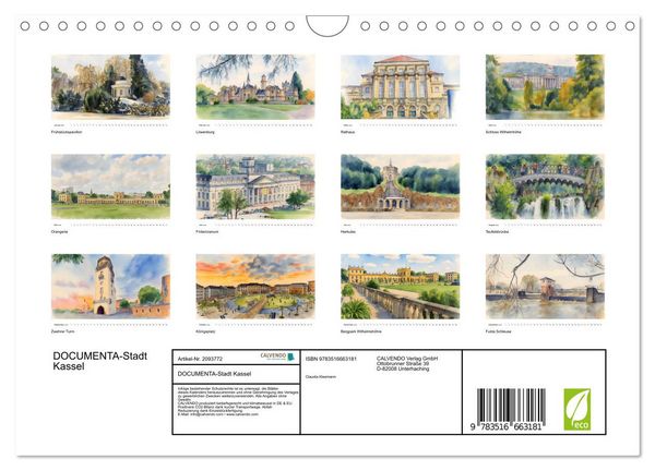 Produktbild: DOCUMENTA-Stadt Kassel (Wandkalender 2026 DIN A4 quer), CALVENDO Monatskalender