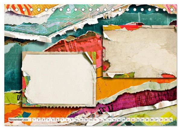 Produktbild: Buntes Papier Design (Tischkalender 2026 DIN A5 quer), CALVENDO Monatskalender