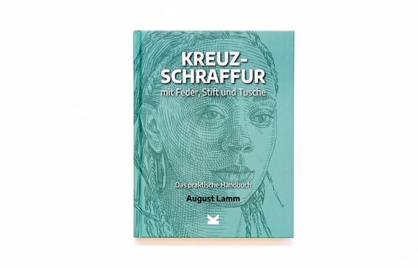 Kreuzschraffur mit Feder, Stift und Tusche.