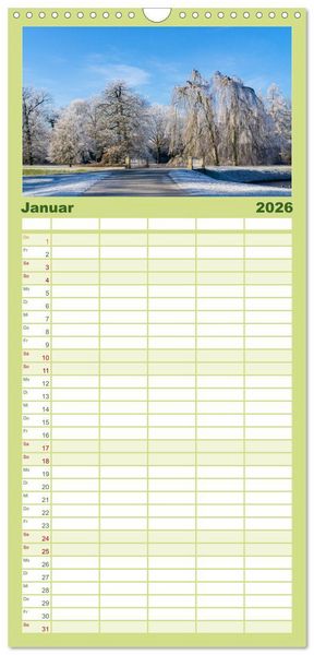 Produktbild: Familienplaner 2026 - Kassel - Natur pur mit 5 Spalten (Wandkalender, 21 x 45 cm) CALVENDO