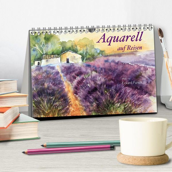Produktbild: Aquarell auf Reisen - mit Eckard Funck (Tischkalender 2026 DIN A5 quer), CALVENDO Monatskalender