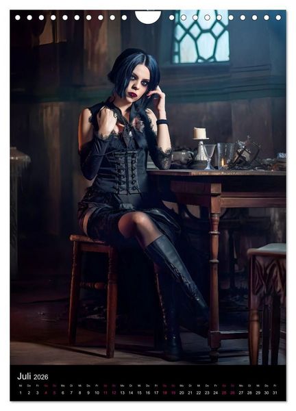 Produktbild: Gothic Kalender - Ein Jahr voller Gothic-Mystik und Eleganz (Wandkalender 2026 DIN A4 hoch), CALVENDO Monatskalender