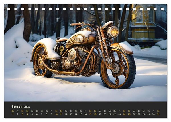 Produktbild: Steampunk Motorr&auml;der (Tischkalender 2026 DIN A5 quer), CALVENDO Monatskalender