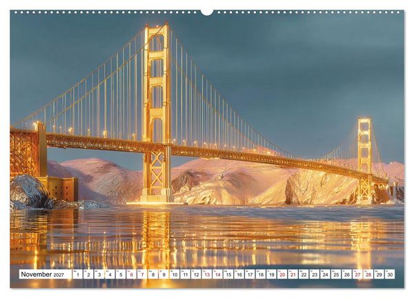 Produktbild: Die Golden Gate Bridge - Ikone am Pazifik (hochwertiger Premium Wandkalender 2027 DIN A2 quer), Kunstdruck in Hochglanz