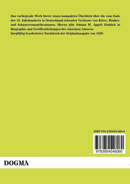Produktbild: Die Ritter-, R&auml;uber- und Schauerromantik