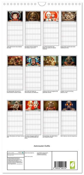 Produktbild: Familienplaner 2026 - Astronauten Outfits mit 5 Spalten (Wandkalender, 21 x 45 cm) CALVENDO